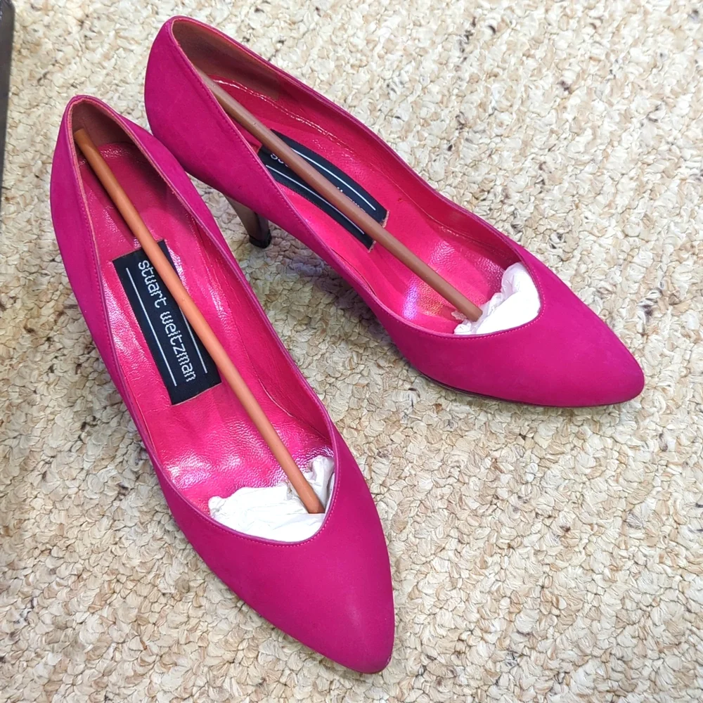 Stuart Weitzman Vintage Women's Size 5.5 Hot Pink Heels with Box